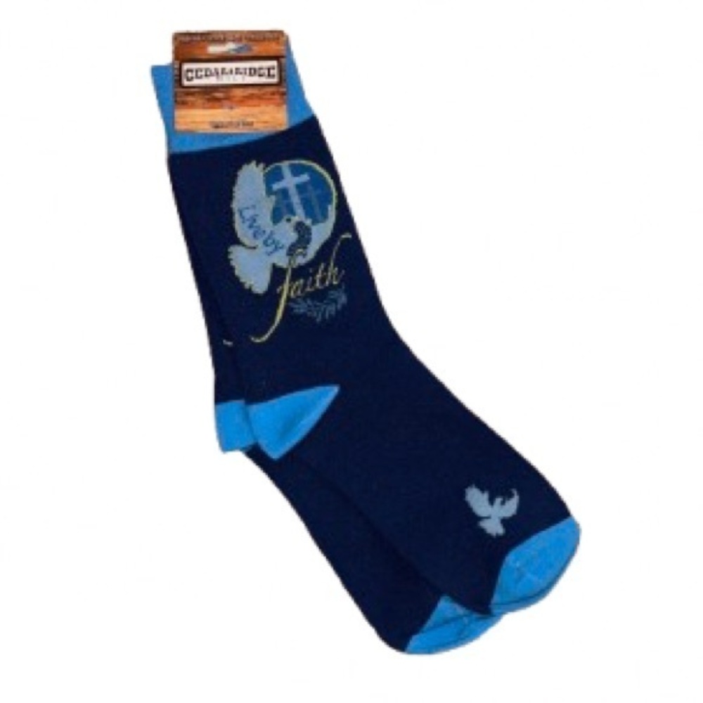 Cedar Ridge Mill Live by Faith Socks NWT